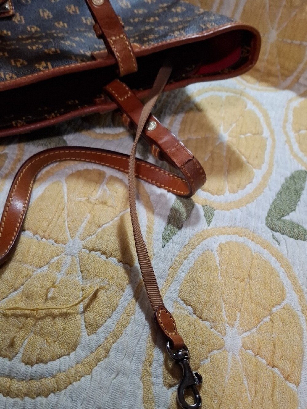 Dooney & Bourke Brown and Tan Logo Tote - Picture 10 of 12